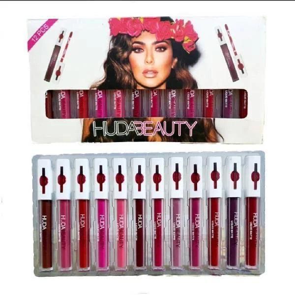 Huda Matte Me New Color Lip Gloss - 12 Pcs